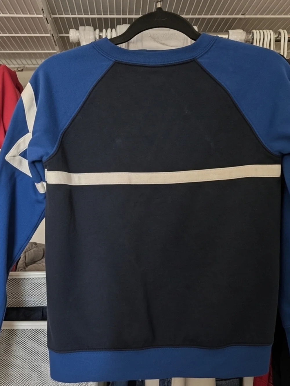 Jordan Kids Navy and Royal Blue Crewneck Sweatshirt with White Trim Age 10-12